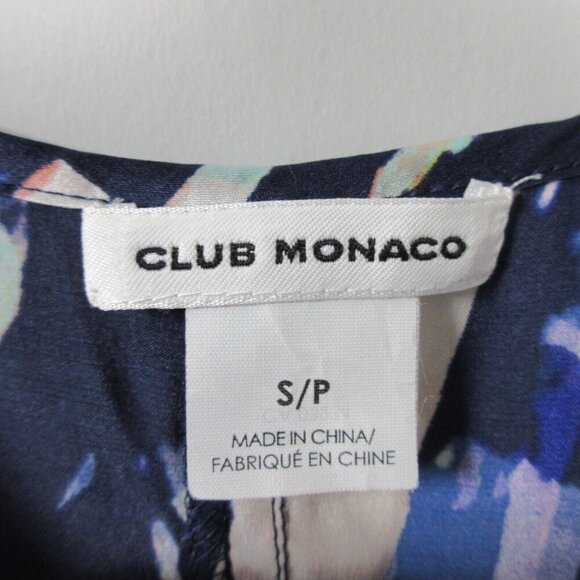 Club Monaco Womens Printed 100% Silk Tank Top Blouse Beach Purple Small S 52 - Picture 3 of 8